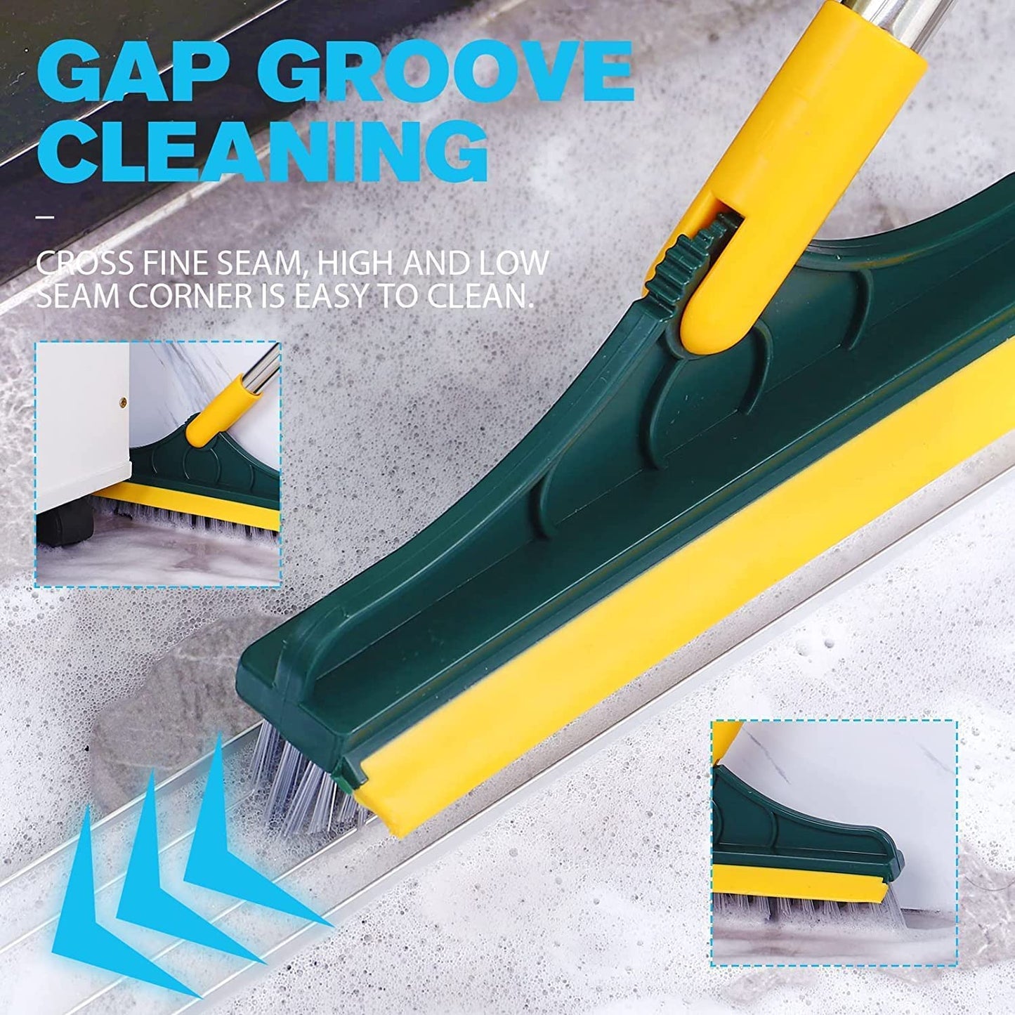 2 in 1 Floor Cleaning Brush Bathroom Tile Windows Floor Cleaning Brush with 120° Rotatable Head