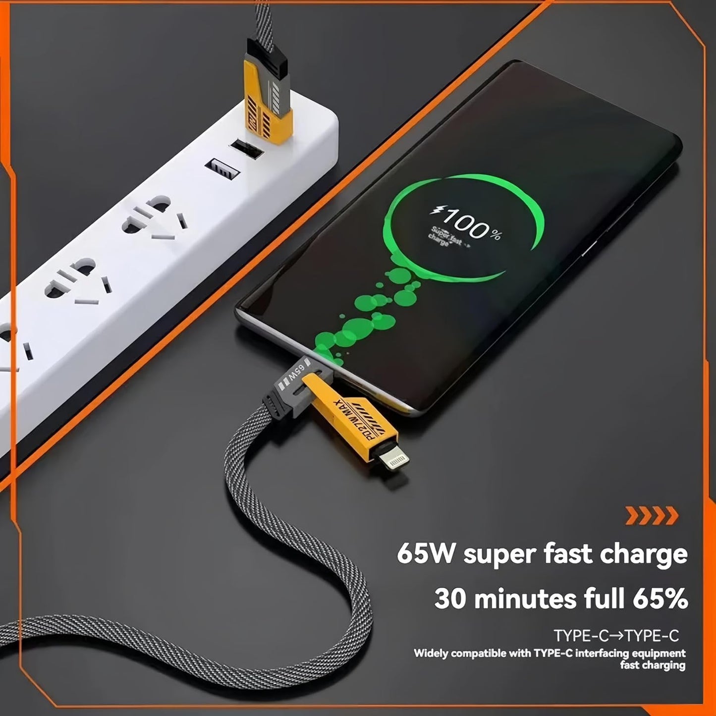 4-in-1 Multi USB Charging Cable – For IPhone and Type C| Fast Charging Cable