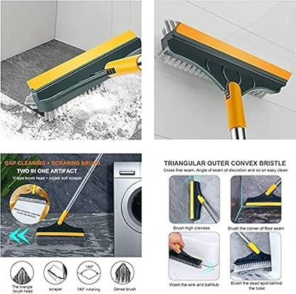 2 in 1 Floor Cleaning Brush Bathroom Tile Windows Floor Cleaning Brush with 120° Rotatable Head