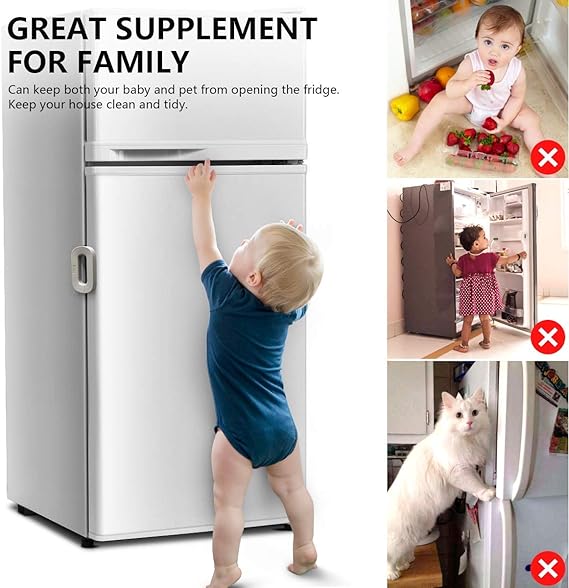 Child Safety Refrigerator Lock,Double Safety Button
