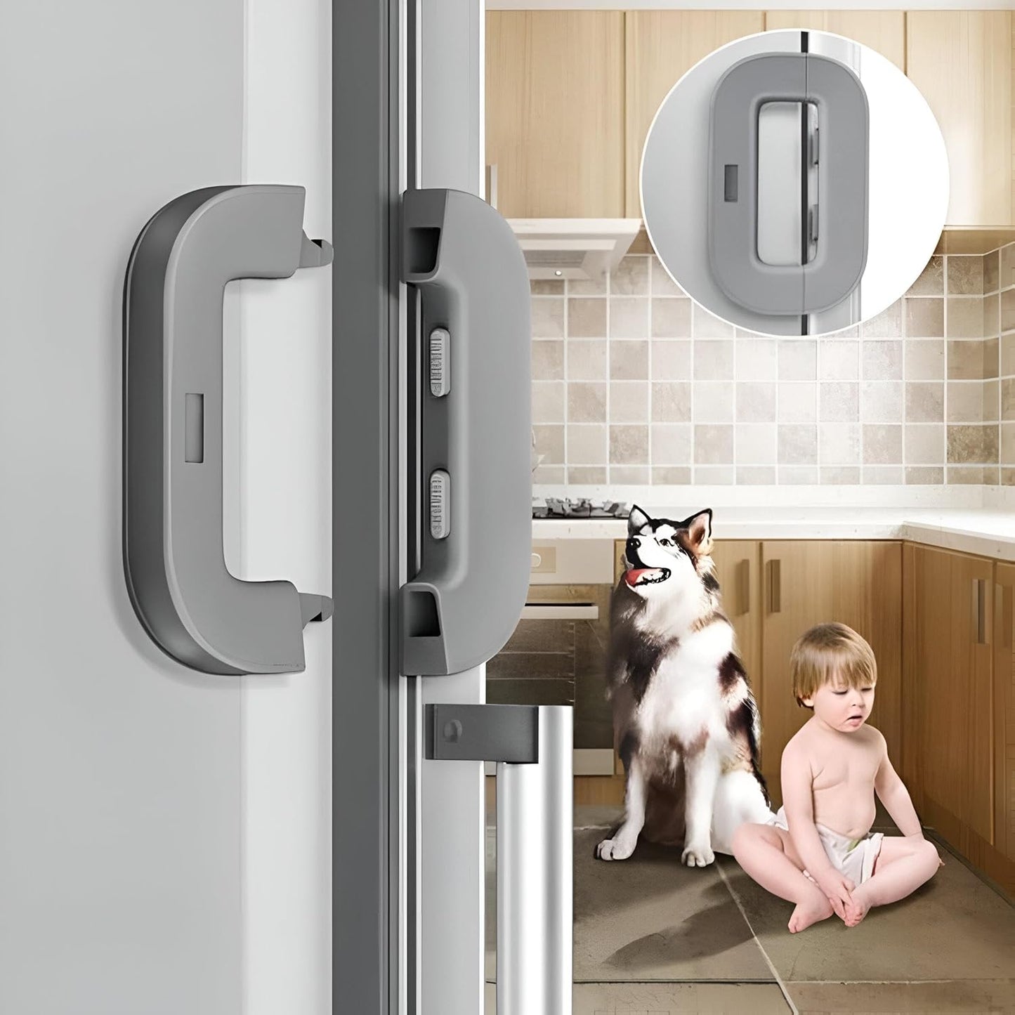 Child Safety Refrigerator Lock,Double Safety Button