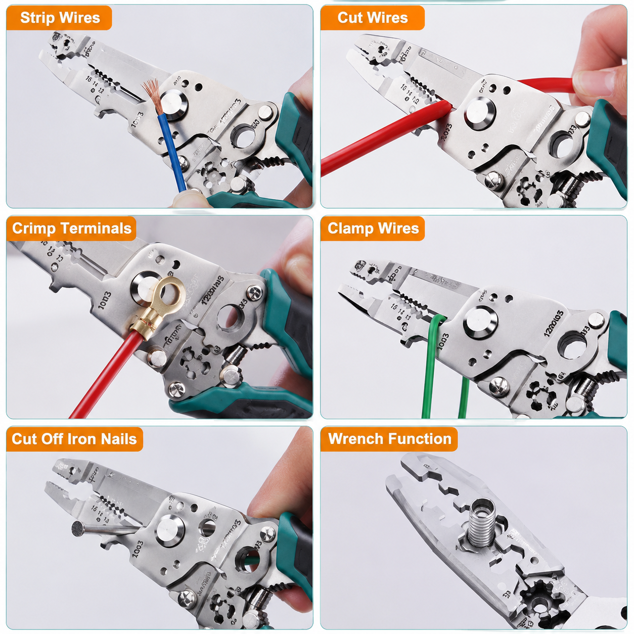 Multi-Function Wire Stripper, Cutter & Crimping Pliers