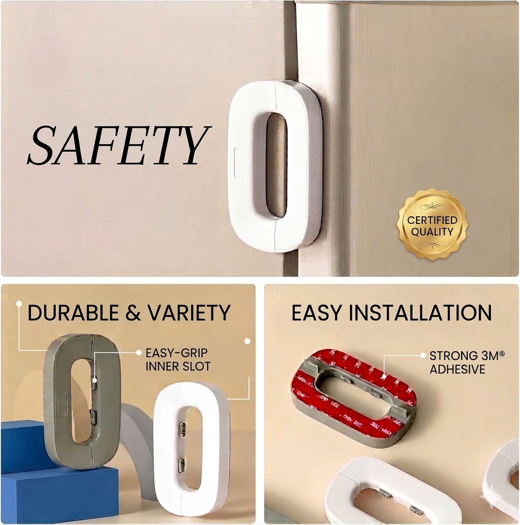 Child Safety Refrigerator Lock,Double Safety Button