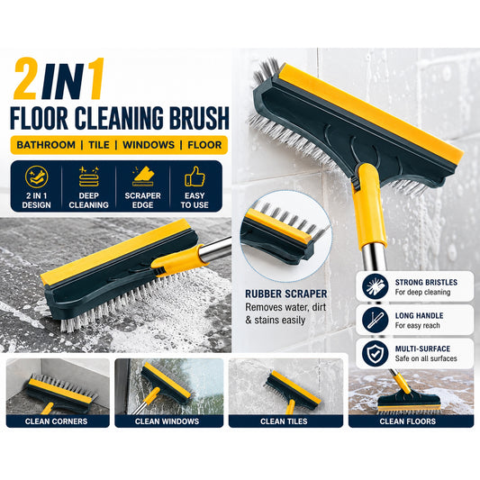 2 in 1 Floor Cleaning Brush Bathroom Tile Windows Floor Cleaning Brush with 120° Rotatable Head